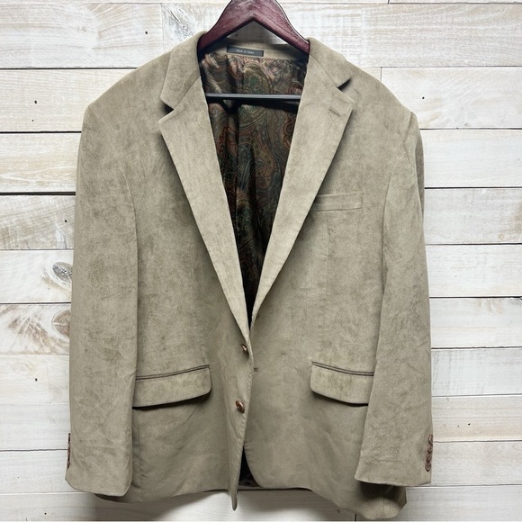 Lauren Ralph Lauren Corduroy Sport Blazer Jacket Mens 48R Tan Lined Stretch - Picture 4 of 12